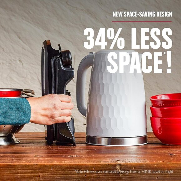 NEW George Foreman 2 Serving Classic Plate Electric Indoor Grill Panini Press - Picture 6 of 8